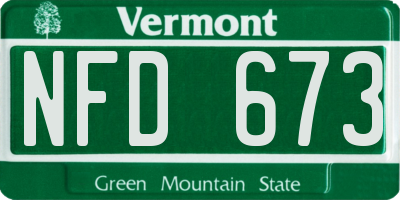 VT license plate NFD673