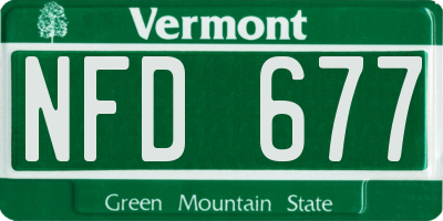 VT license plate NFD677