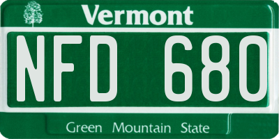 VT license plate NFD680