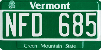 VT license plate NFD685