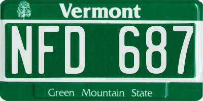 VT license plate NFD687