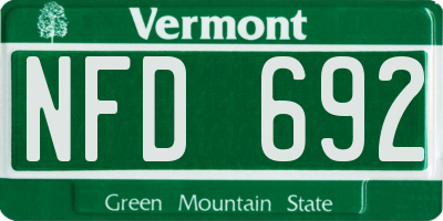 VT license plate NFD692