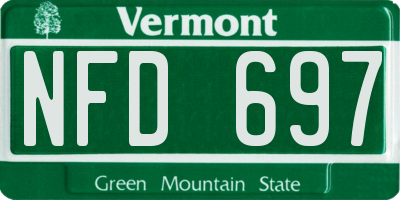 VT license plate NFD697