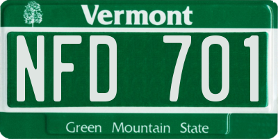 VT license plate NFD701