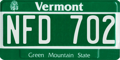 VT license plate NFD702