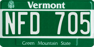 VT license plate NFD705