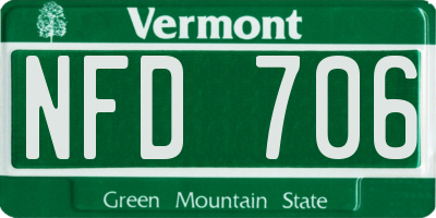 VT license plate NFD706