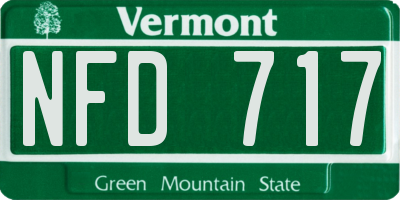 VT license plate NFD717