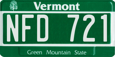 VT license plate NFD721