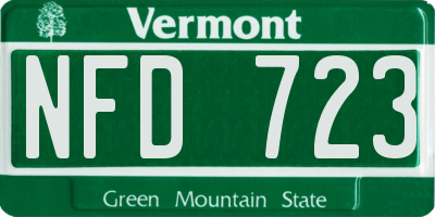 VT license plate NFD723