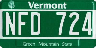 VT license plate NFD724