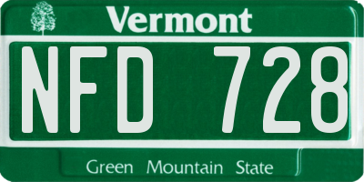 VT license plate NFD728