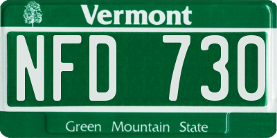 VT license plate NFD730