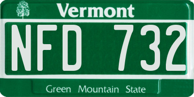 VT license plate NFD732