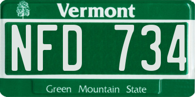 VT license plate NFD734