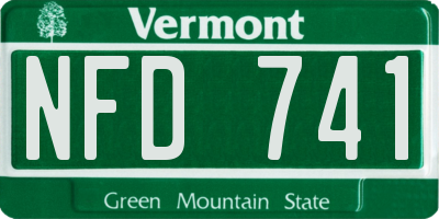 VT license plate NFD741