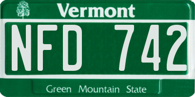 VT license plate NFD742