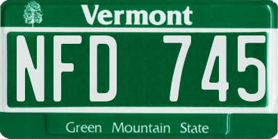 VT license plate NFD745