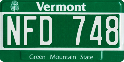 VT license plate NFD748