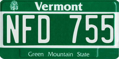VT license plate NFD755