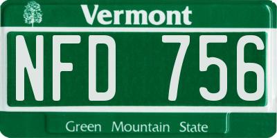 VT license plate NFD756