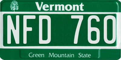 VT license plate NFD760