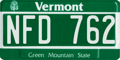 VT license plate NFD762