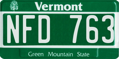 VT license plate NFD763
