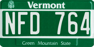VT license plate NFD764