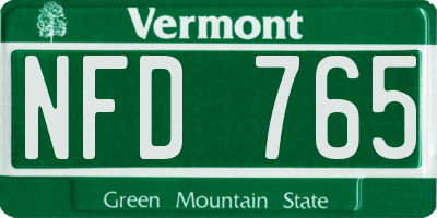 VT license plate NFD765