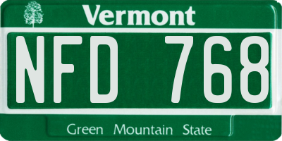 VT license plate NFD768