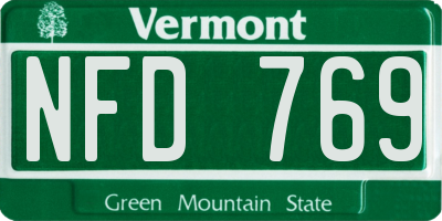 VT license plate NFD769
