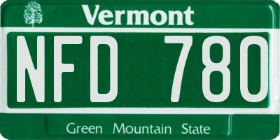VT license plate NFD780