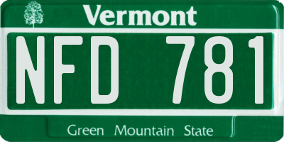 VT license plate NFD781
