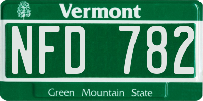 VT license plate NFD782