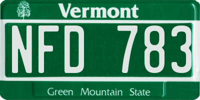 VT license plate NFD783