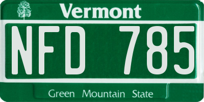 VT license plate NFD785