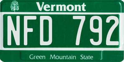 VT license plate NFD792