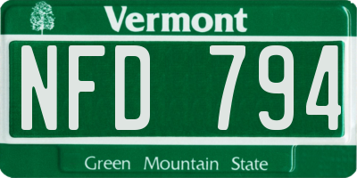 VT license plate NFD794