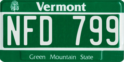 VT license plate NFD799