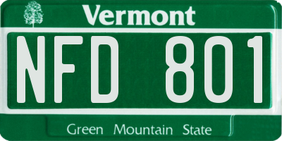 VT license plate NFD801