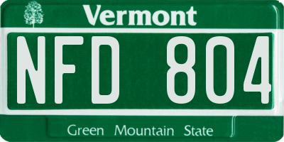 VT license plate NFD804