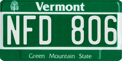 VT license plate NFD806