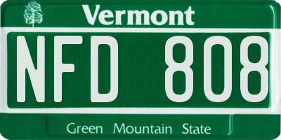 VT license plate NFD808