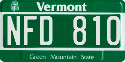 VT license plate NFD810