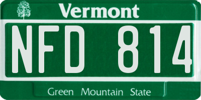 VT license plate NFD814