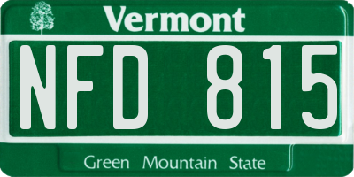 VT license plate NFD815