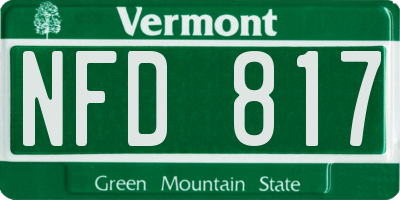 VT license plate NFD817