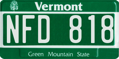 VT license plate NFD818