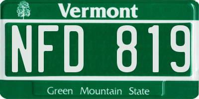VT license plate NFD819